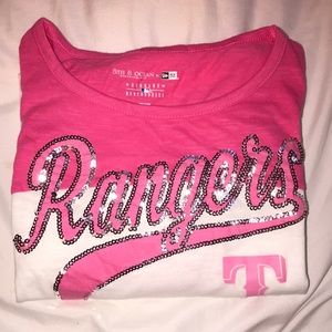 pink texas rangers shirt